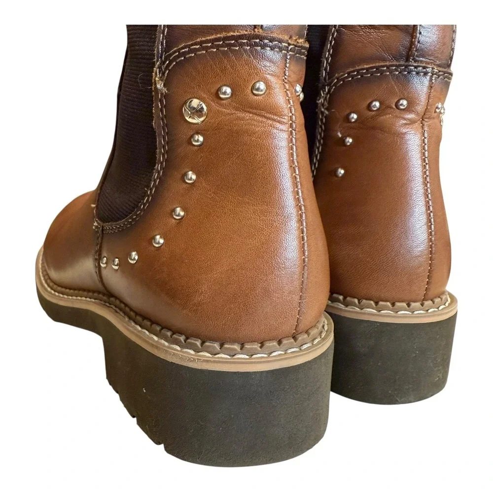 Pikolinos Women's Vicar WOV-8520 Leather Boot Studded Side Sock Panel 36 US 5
